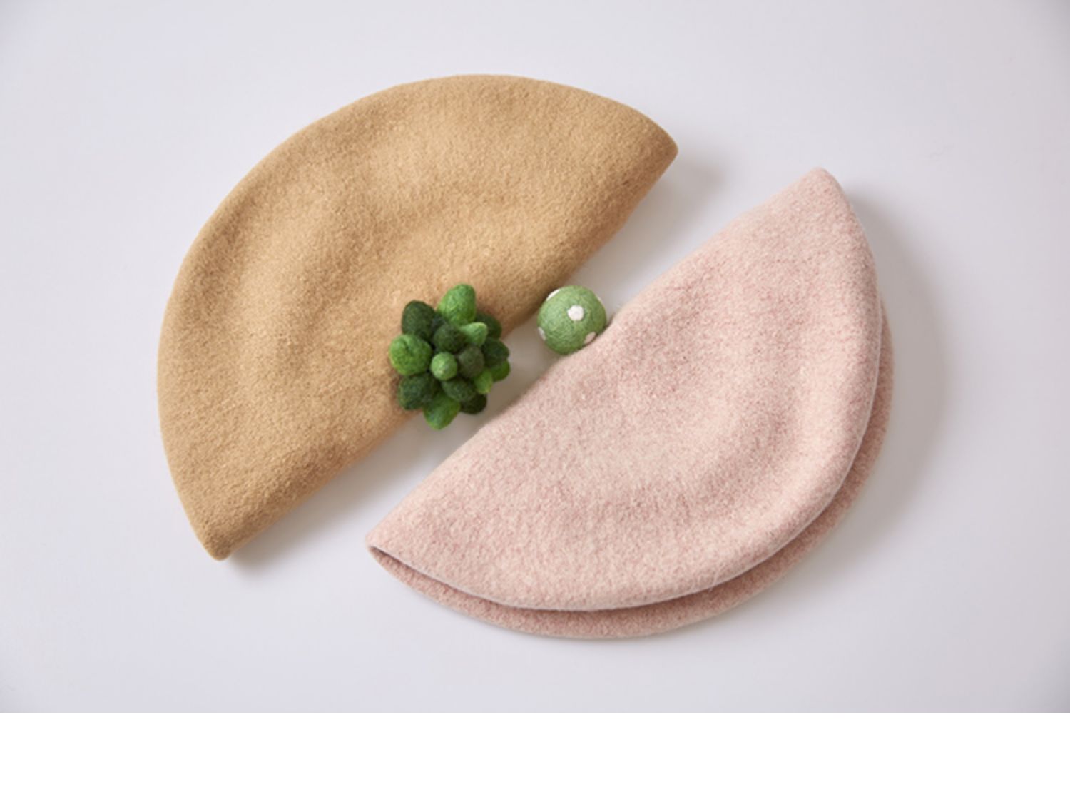 Handmade wool felt literary cute succulent beret
