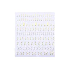 3D Nail Stickers Gold Silver Metal Black Geometric Flower - 9Style - View 1