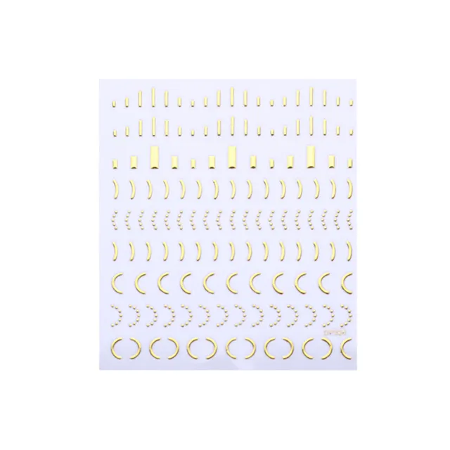 3D Nail Stickers Gold Silver Metal Black Geometric Flower 9Style - Shop at LoveMi