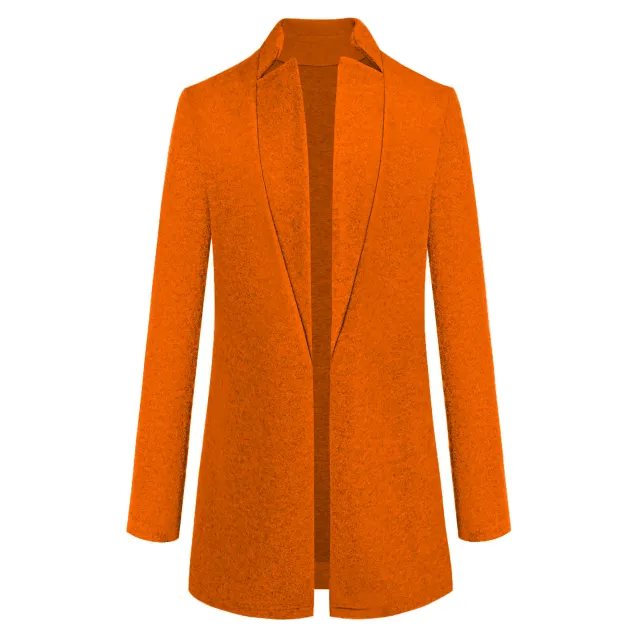 Long Wool Coat Warm Elegant Winter Coat Female Plus Size Orange - Shop at LoveMi