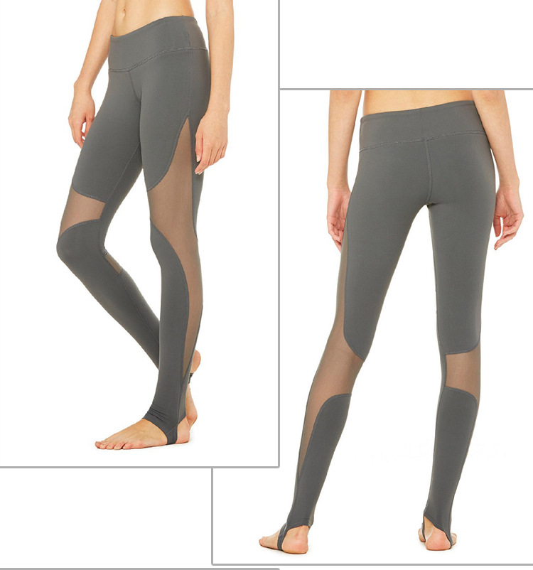 Net yarn splicing yoga pants