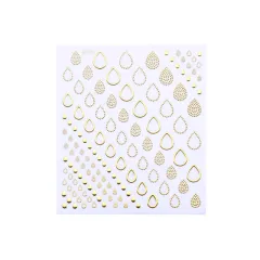 3D Nail Stickers Gold Silver Metal Black Geometric Flower - 13Style - View 1
