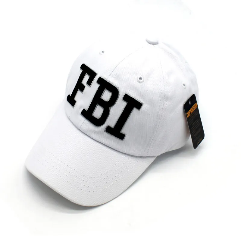 Baseball hat European and American peaked cap - White