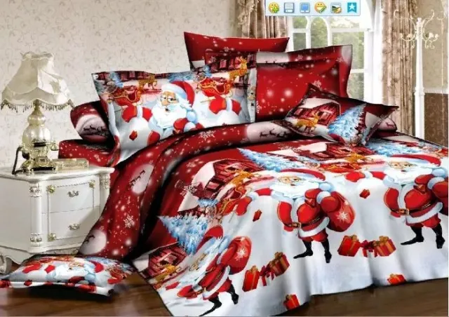 Santa bedding three piece four piece Christmas Gift - Shop at LoveMi