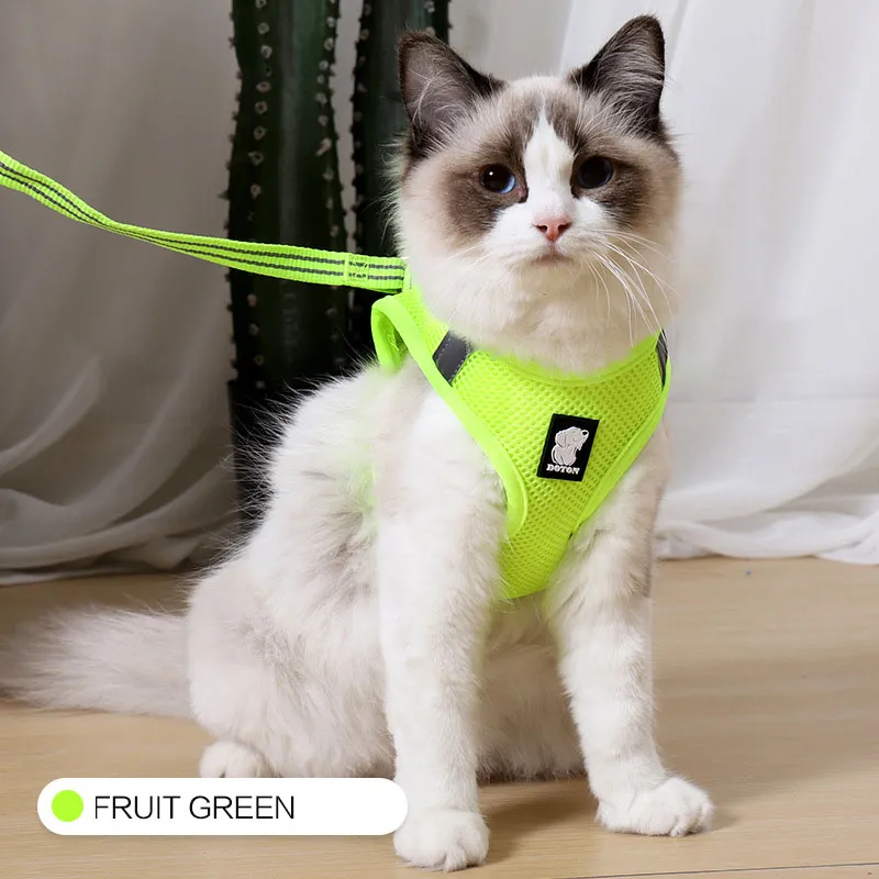 Anti-strike cat traction cat harness - Fruit Green