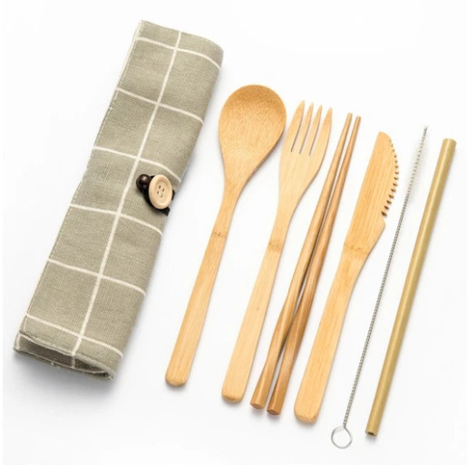Portable canvas bag set chopsticks spoon