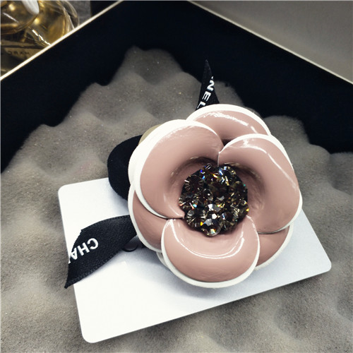 Camellia rhinestone pearl hair ornament Pink - Shop at LoveMi