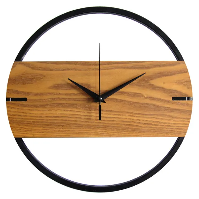Nordic Style Fashionable Simple Silent Wood Wall Clocks for Home Decor Wood Type Wall Clock Quartz Modern Design Timer Photo Color - Shop at LoveMi