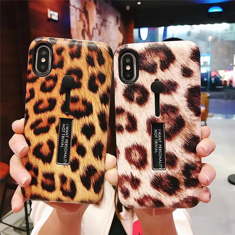 Tide brand leopard print ring stand phone