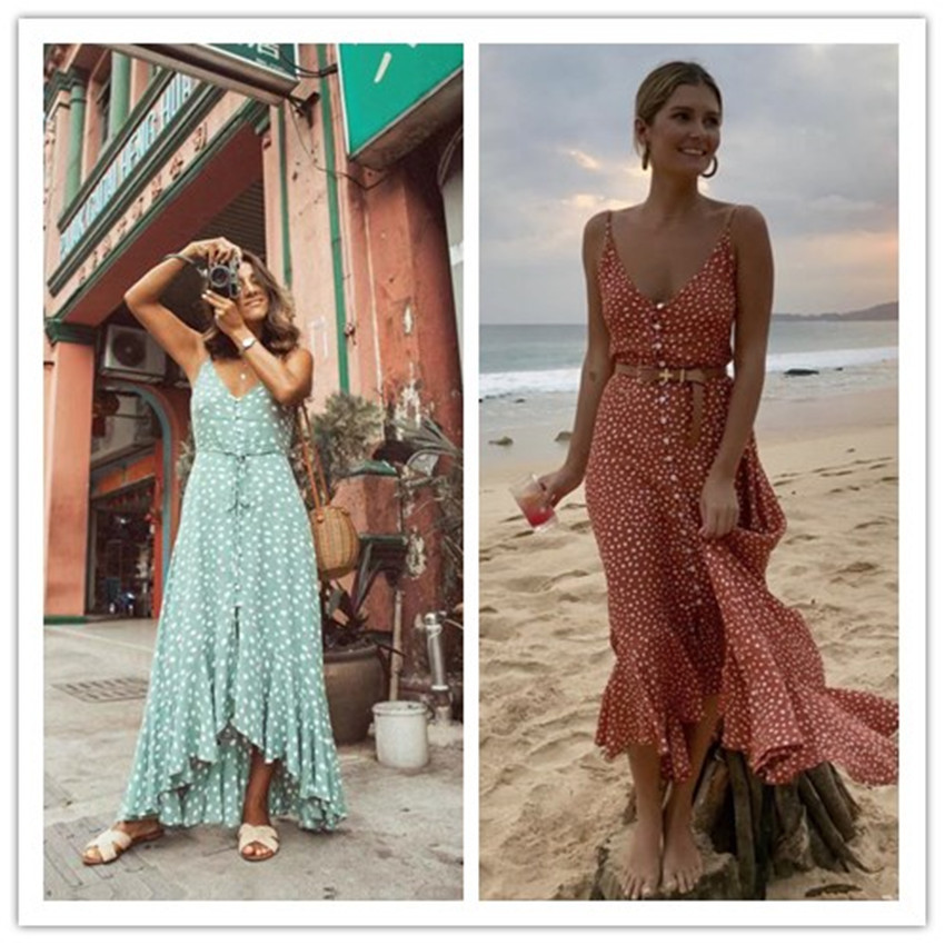 Polka dot ruffle dress