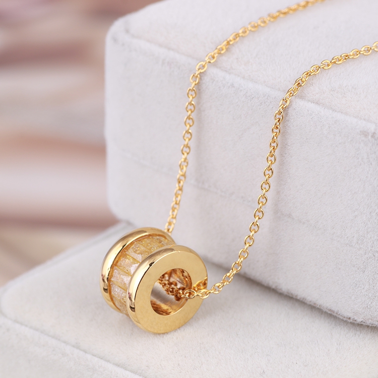 Crystal zircon clavicle chain Yellow - Shop at LoveMi