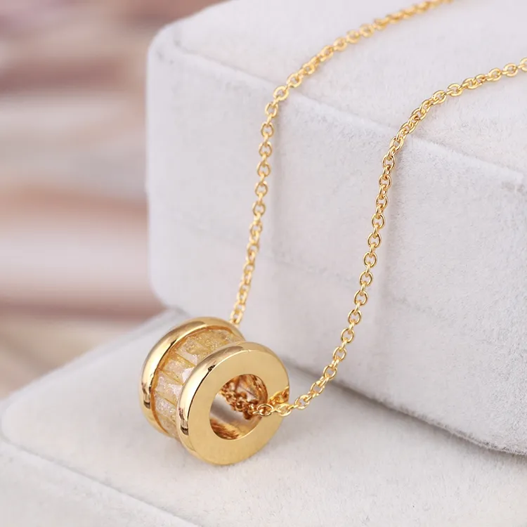 Crystal zircon clavicle chain - Yellow