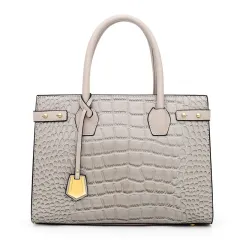 Fashion simple PU shoulder messenger bag - Grey - View 1