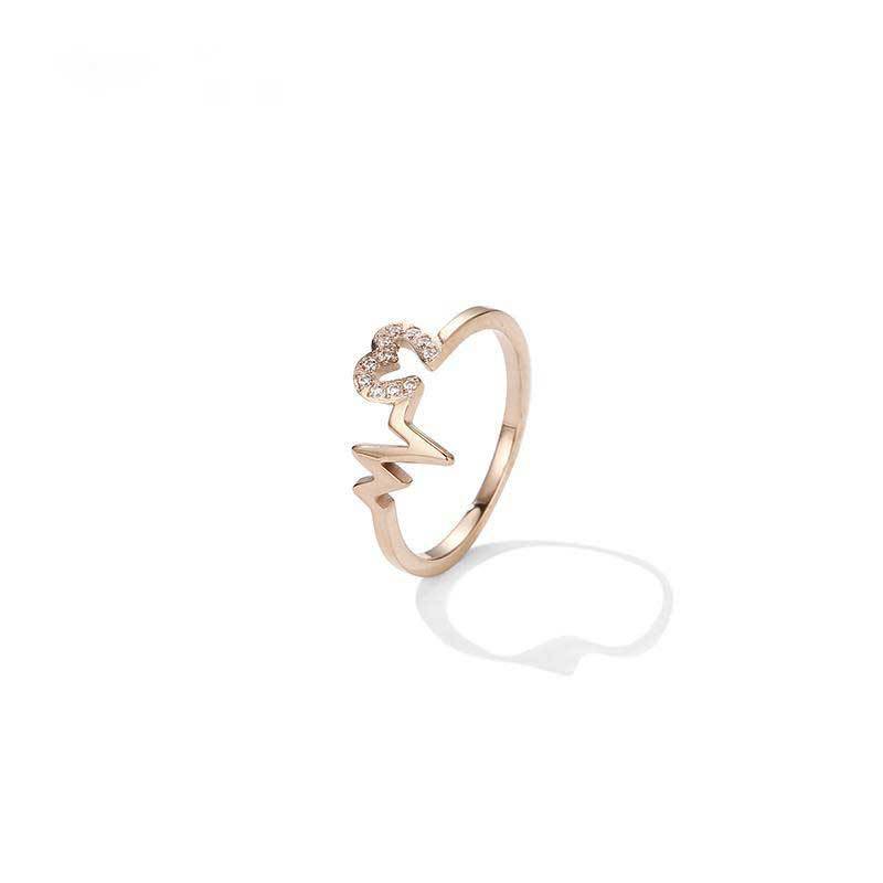 Pearl luxury geometric love ring