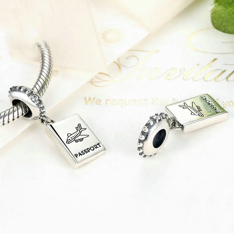 S925 Silver Aircraft Bracelet Charm Silver Beads