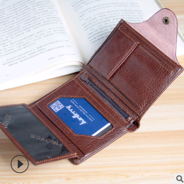 European and American casual men's wallet multi-function short wallet