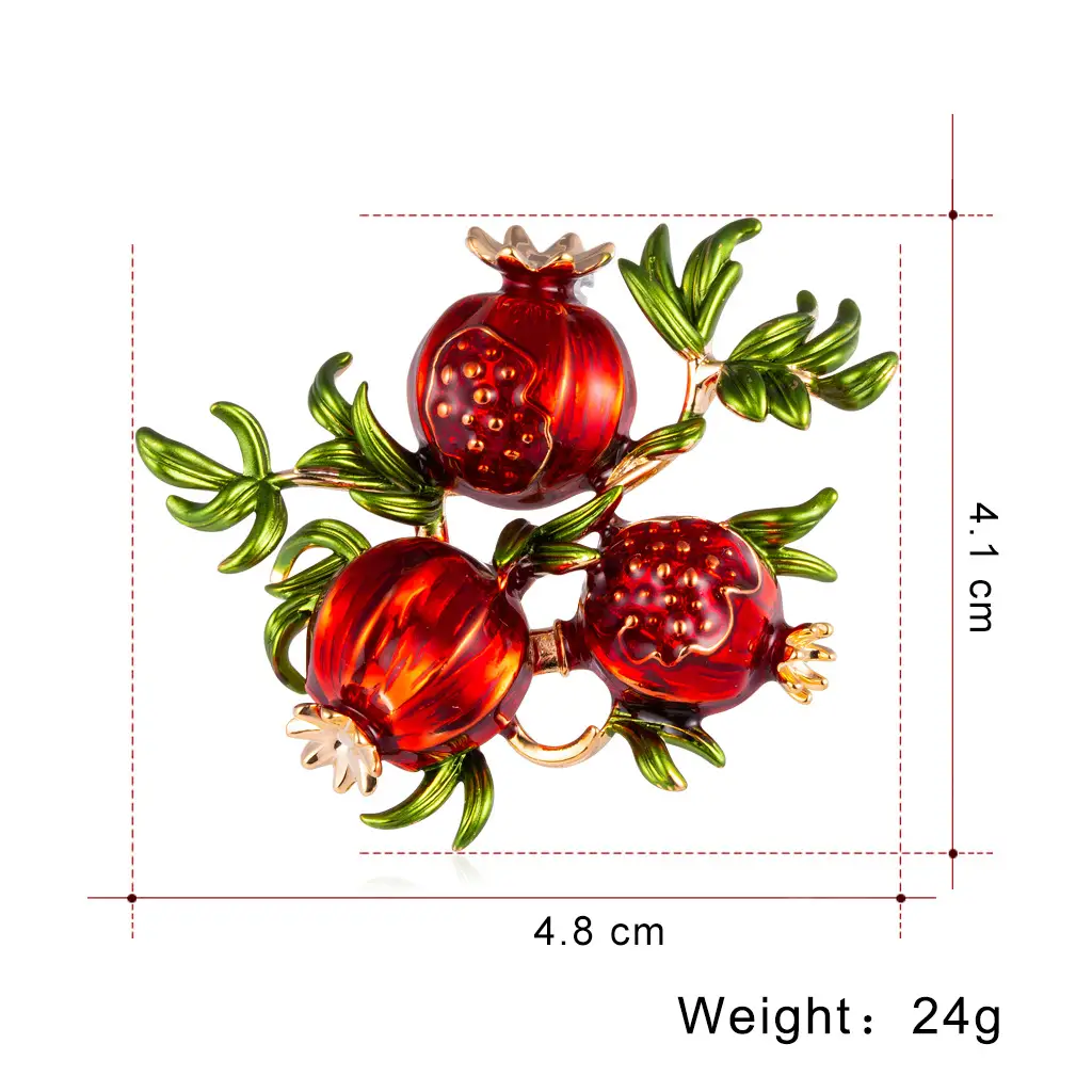 Dripping pomegranate corsage Vintage brooch