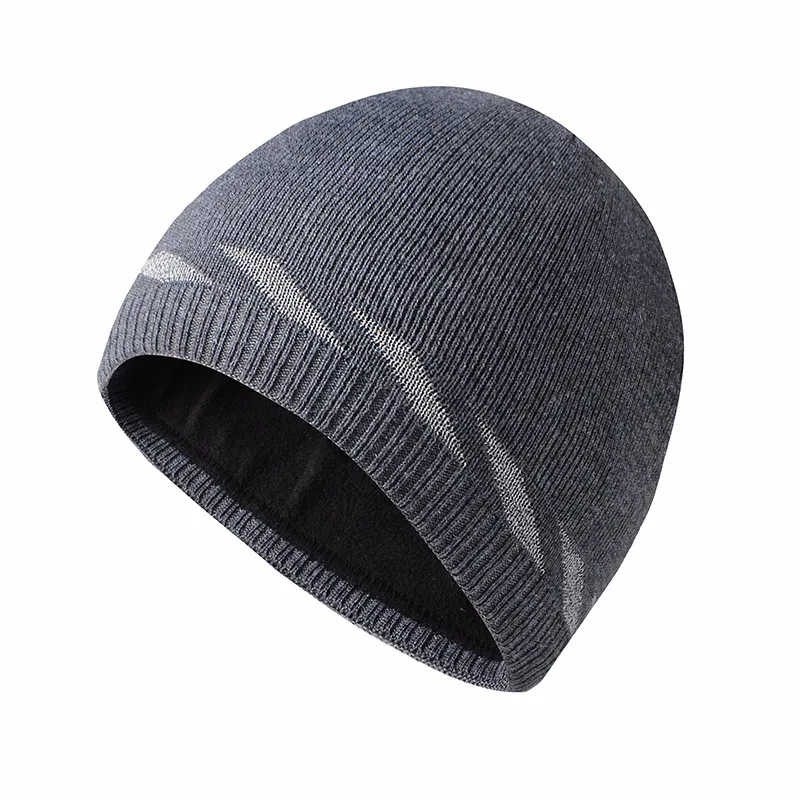 Reflective silk knitted hat - Grey