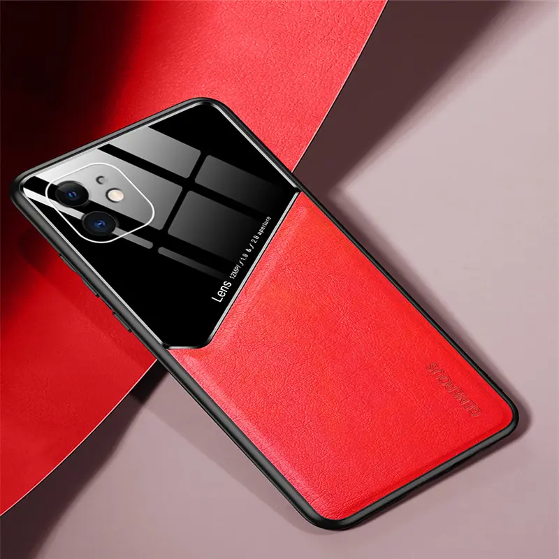 Magnetic leather grain mobile phone case full