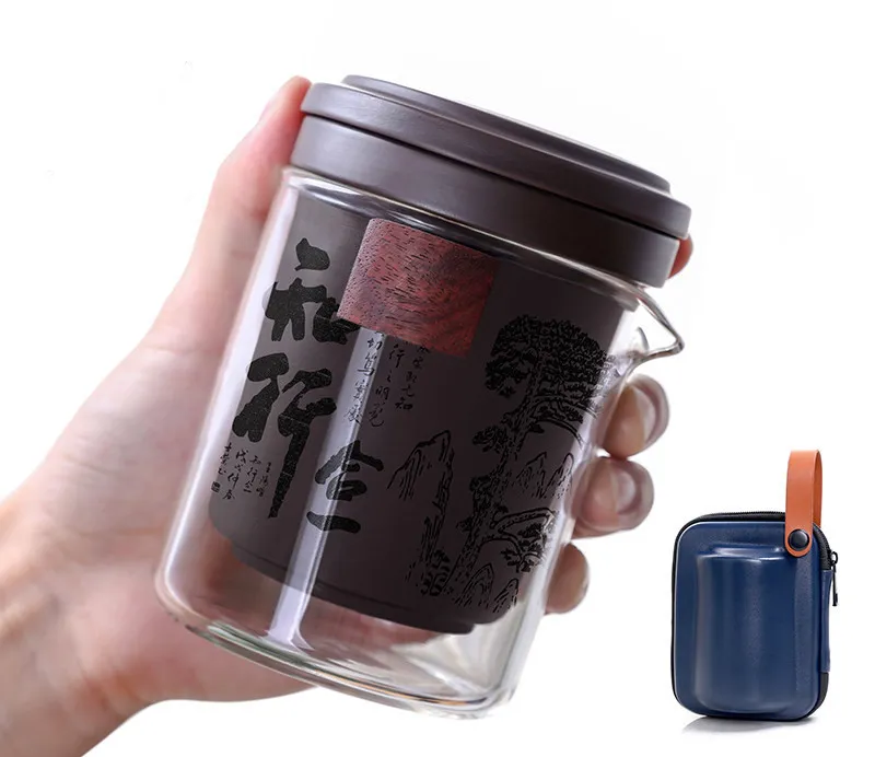 Portable tea set travel quick-off cup simple pot - I