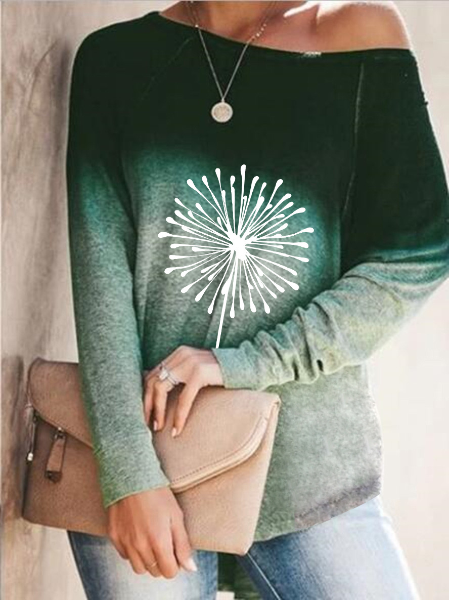 Women's long sleeve T-shirt with gradient elements