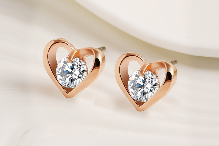 Personalized love fashion metal heart earrings