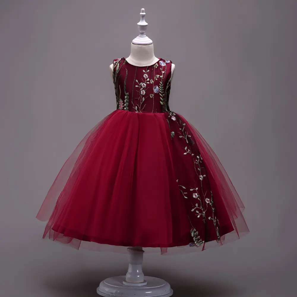 4-15 Years Embroidered Kids Dress