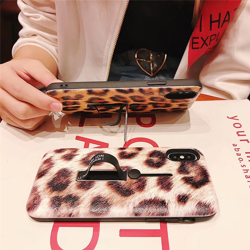 Tide brand leopard print ring stand phone case