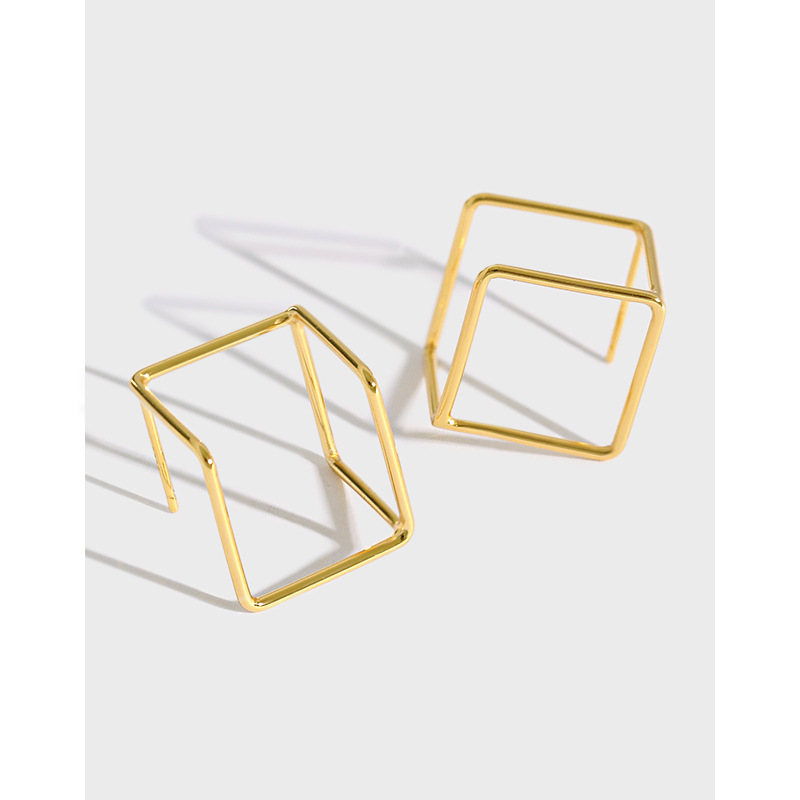 Geometric square hollow earrings