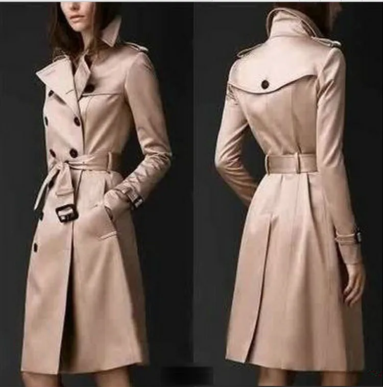 Double-breasted Trench Coat - Khaki