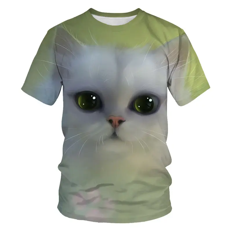 Cute cat animal men's and women's T-shirt