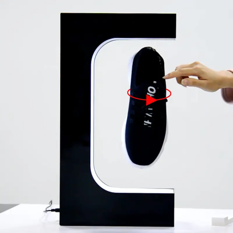 Magnetic Suspension E-shaped Display Rack Rotation Different