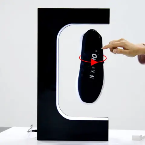 Magnetic Suspension E-shaped Display Rack Rotation Different Shoes Weight