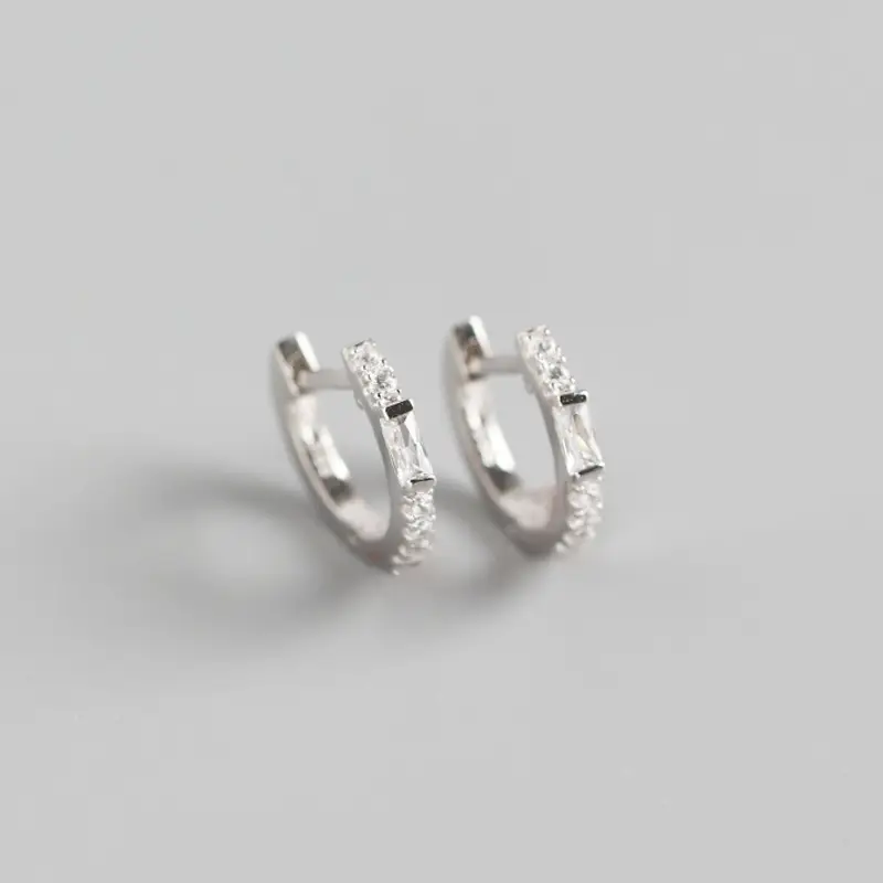 Baguette diamond earrings