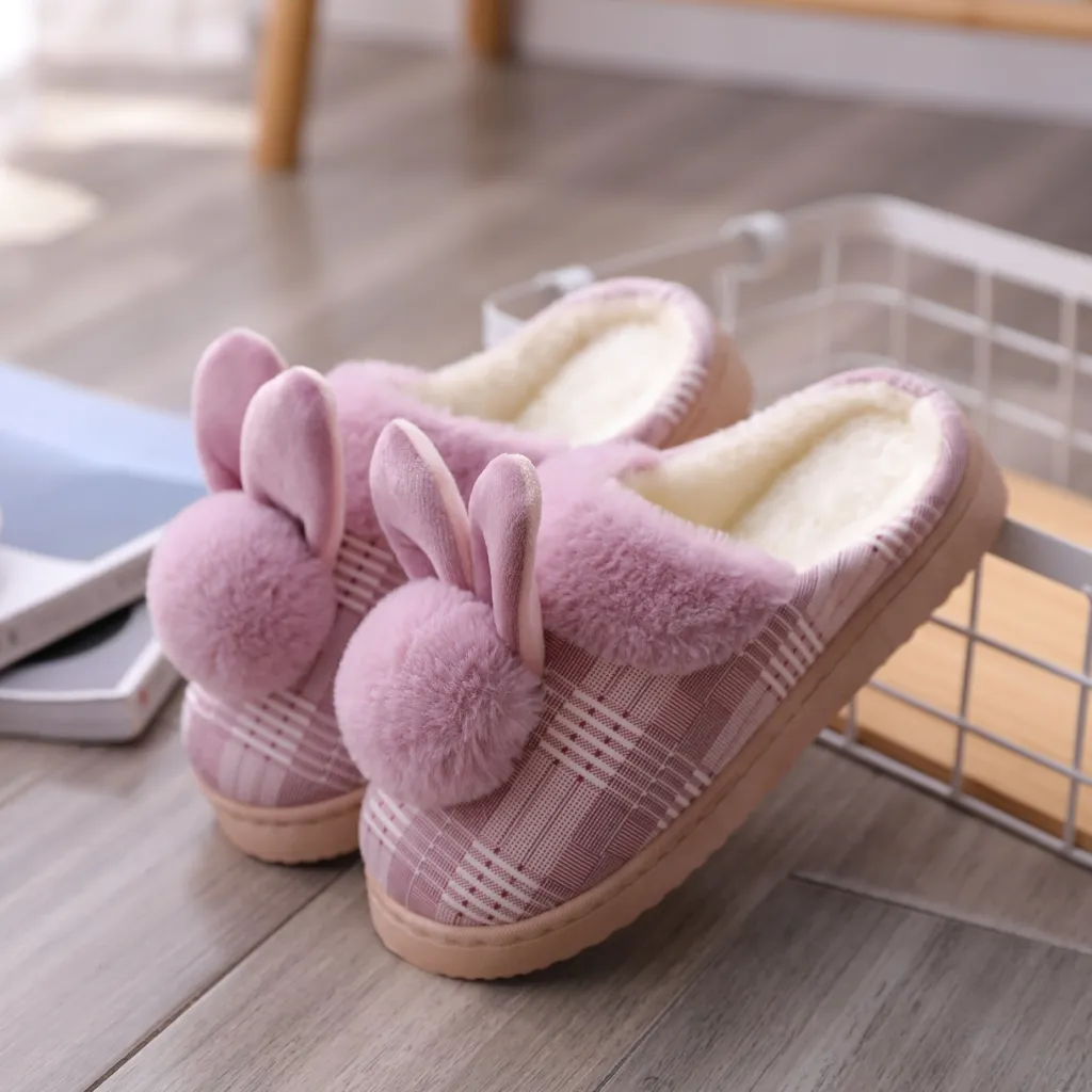 Women's cotton slippers boutique craft ball non-slip - Purple