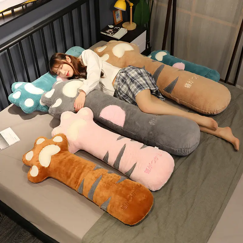 Cute cat paw bedside pillow plush toy