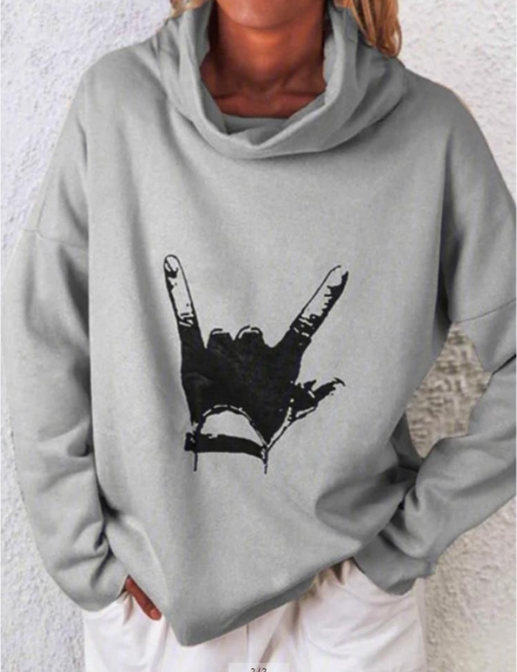 Printed loose women's sweater