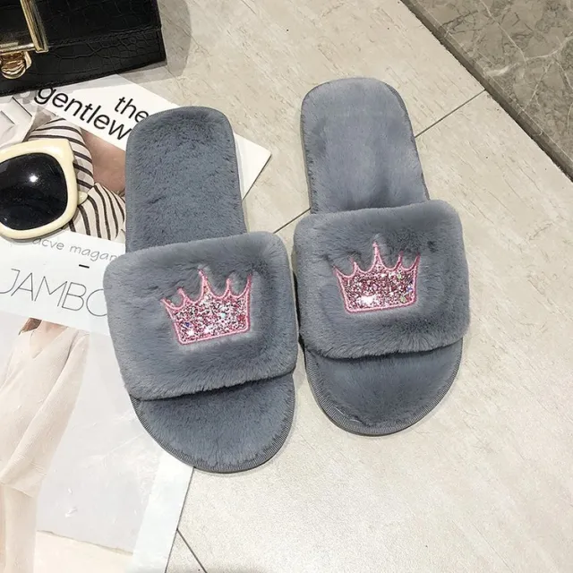 Slip on slippers for women with soft bottom in autumn Grey - Shop at LoveMi