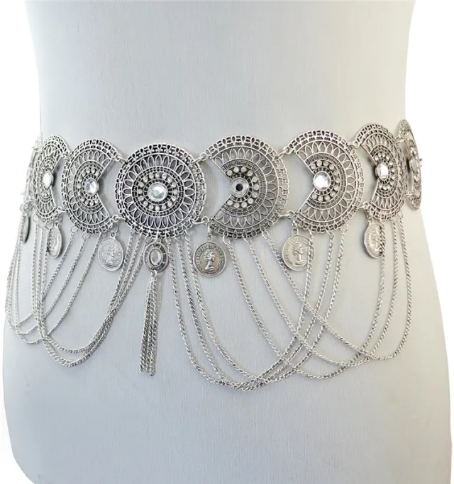 Coin tassel waist chain Silver - Shop at LoveMi