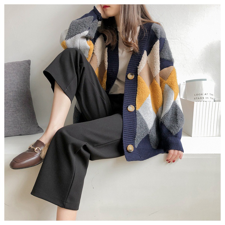 Loose Korean version of lazy wind knit cardigan thick coat