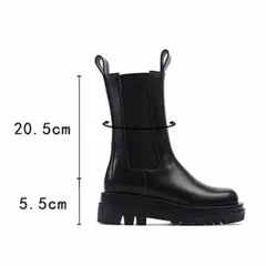 Trendy elastic women's shoes slim leather ladies Martin boots - S7123-37 - View 1