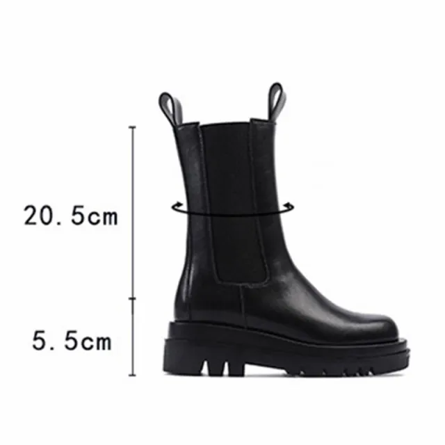 Trendy elastic women's shoes slim leather ladies Martin boots S7123 37 - Shop at LoveMi