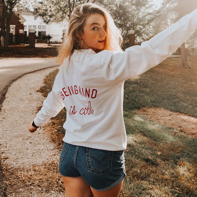Being kind is cool printed sweatshirt