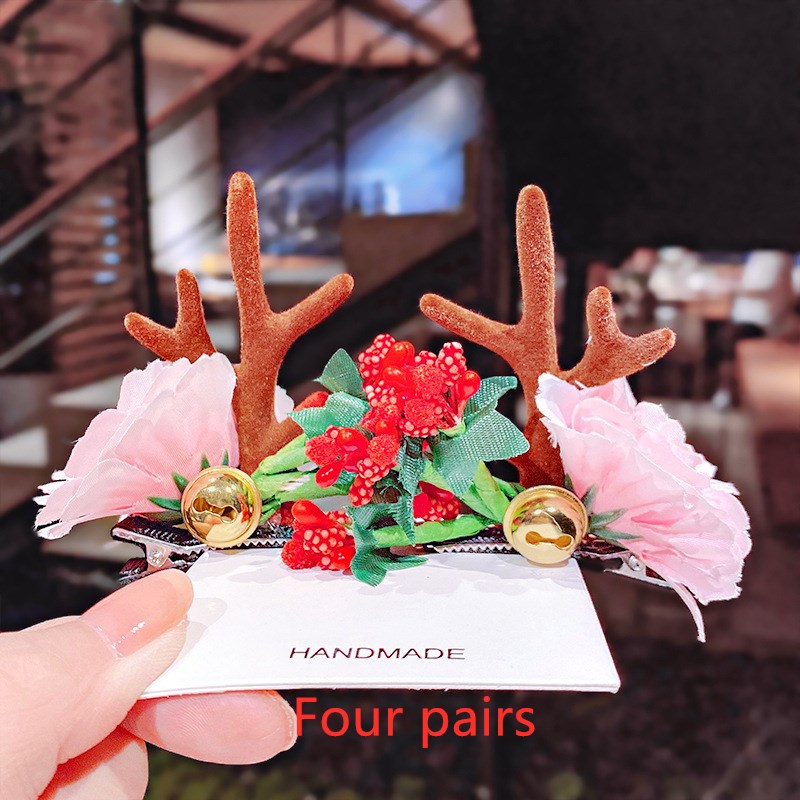 Little Antlers Christmas Hair Accessories Four Pairs - Shop at LoveMi