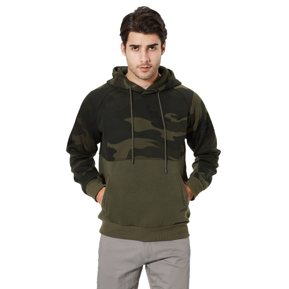 Camo matching large size men's coat hoodie