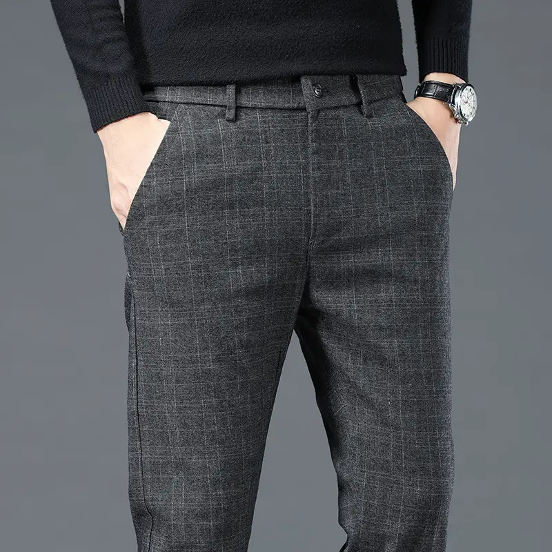Men's cotton and linen brushed casual pants