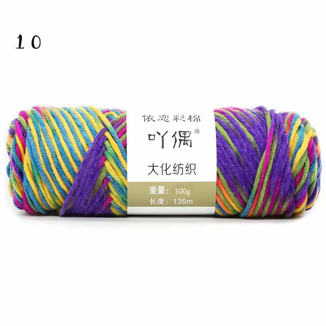 8 Strands Of Gradient Milk Cotton Wool Hand knitted Medium Thick Colorful - Shop at LoveMi