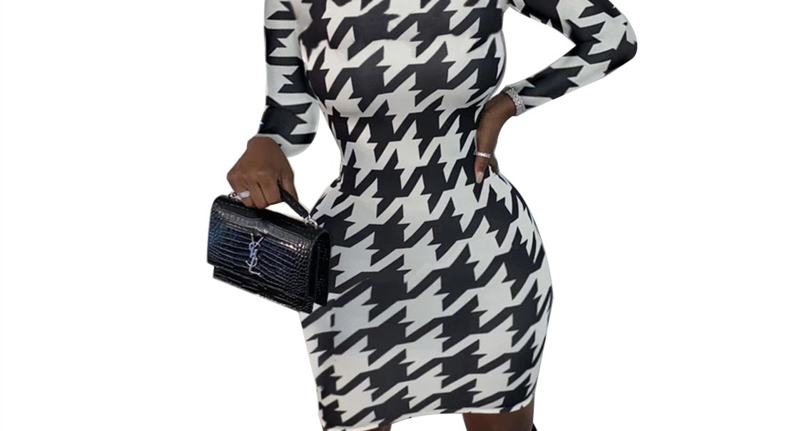 Sexy tight personalized print dress