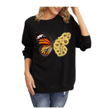 Autumn new butterfly butterfly print ladies sweater