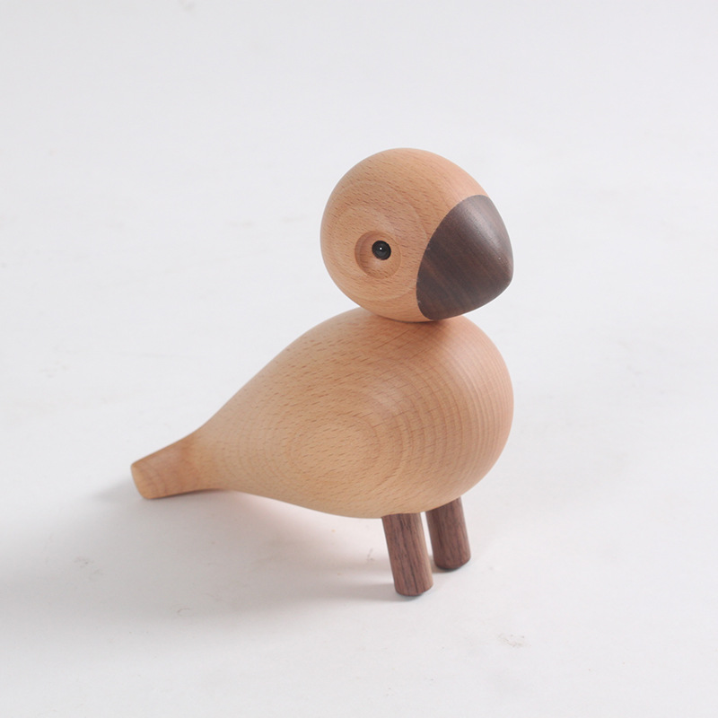 Oiseau En Bois Sculpté AURA Oiseau en bois massif AURA